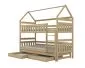 3-osobowe łóżko piętrowe domek FELIKS 200x80 drewniano lakierowane z szufladami I sklep meblowy MIRAT. styl SKANDYNAWSKI kolekcja FELIKS