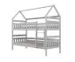 Łóżko piętrowe domek FELIKS 200x80 białe drewniane trzyosobowe z pojemnikami I sklep meblowy MIRAT. styl SKANDYNAWSKI kolekcja FELIKS