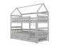 Łóżko piętrowe domek FELIKS 180x80 białe drewniane trzyosobowe z szufladami I sklep meblowy MIRAT. styl SKANDYNAWSKI kolekcja FELIKS