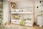 Łóżko piętrowe domek FELIKS 200x90 białe drewniane trzyosobowe z pojemnikami I sklep meblowy MIRAT. styl SKANDYNAWSKI kolekcja FELIKS