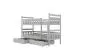 Łóżko piętrowe BARTEK 180x90 białe drewniane z szufladami | MIRAT. styl SKANDYNAWSKI kolekcja BARTEK
