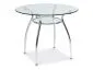 Stół FINEZJA A bezbarwny okrągły ze szklanym blatem | MIRAT.