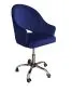 Fotel JENISEJ VELVET granatowy obrotowy do biurka | MIRAT.