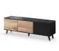 Szafka RTV RANDOM 1 dąb/czarna stojąca w stylu loft | MIRAT. styl LOFT kolekcja RANDOM