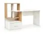 Biurko GROSSO dąb złoty/białe z regałem I sklep meblowy MIRAT.