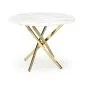 Stół RAYMOND 2 100x100 biały marmur/złoty I sklep meblowy MIRAT. styl GLAMOUR