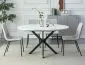 Okrągły stół rozkładany Gaston 100-135 cm biały marmur | MIRAT styl LOFT