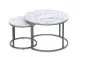 Zestaw 2 stolików PAOLA biały marmur/srebrny I sklep meblowy MIRAT. styl GLAMOUR