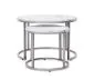 Zestaw 2 stolików PAOLA biały marmur/srebrny I sklep meblowy MIRAT. styl GLAMOUR