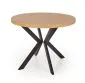 Stół okrągły rozkładany PERONI 100(250)x100 dąb/czarny do jadalni i salonu | MIRAT. styl LOFT