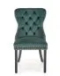 Krzesło tapicerowane MIYA VELVET ciemnozielone pikowane z kołatką | MIRAT. styl KLASYCZNY