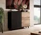 Komoda RANDOM KM-2 dąb/czarna w stylu loft | MIRAT. styl LOFT, RYFLOWANY kolekcja RANDOM