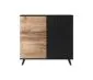 Komoda RANDOM KM-2 dąb/czarna w stylu loft | MIRAT. styl LOFT, RYFLOWANY kolekcja RANDOM