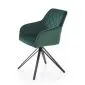 Krzesło tapicerowane K535 zielone obracane na metalowych nogach I sklep meblowy MIRAT. styl GLAMOUR, LOFT