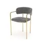 Krzesło tapicerowane K537 szare/złote z podłokietnikami I sklep meblowy MIRAT. styl GLAMOUR