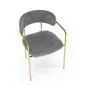 Krzesło tapicerowane K537 szare/złote z podłokietnikami I sklep meblowy MIRAT. styl GLAMOUR