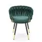 Krzesło tapicerowane K551 zielone/złote plecione I sklep meblowy MIRAT. styl GLAMOUR