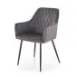 Krzesło tapicerowane K558 VELVET szare z podłokietnikami I sklep meblowy MIRAT.