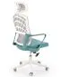 Fotel biurowy VESUVIO 2 turkusowy/biały z regulowanym zagłówkiem I sklep meblowy MIRAT.