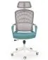 Fotel biurowy VESUVIO 2 turkusowy/biały z regulowanym zagłówkiem I sklep meblowy MIRAT.