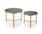 Zestaw 2 stolików FATIMA czarny marmur/złoty okrągły I sklep meblowy MIRAT. styl GLAMOUR