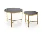 Zestaw 2 stolików FATIMA czarny marmur/złoty okrągły I sklep meblowy MIRAT. styl GLAMOUR