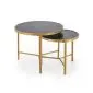 Zestaw 2 stolików FATIMA czarny marmur/złoty okrągły I sklep meblowy MIRAT. styl GLAMOUR