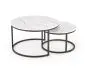 Zestaw 2 stolików JAVA biały marmur/czarny na metalowej podstawie I sklep meblowy MIRAT. styl GLAMOUR, LOFT
