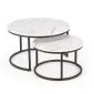 Zestaw 2 stolików JAVA biały marmur/czarny na metalowej podstawie I sklep meblowy MIRAT. styl GLAMOUR, LOFT