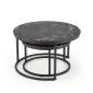 Zestaw 2 stolików JAVA czarny marmur okrągłe I sklep meblowy MIRAT. styl GLAMOUR, LOFT