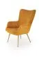 Fotel tapicerowany AMARO musztardowy na metalowych nogach I sklep meblowy MIRAT.