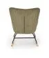 Fotel bujany BELMIRO oliwkowy na drewnianych płozach I sklep meblowy MIRAT.