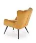 Fotel tapicerowany BYRON musztardowy na metalowych nogach I sklep meblowy MIRAT.