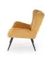 Fotel tapicerowany BYRON musztardowy na metalowych nogach I sklep meblowy MIRAT.