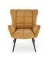 Fotel tapicerowany BYRON musztardowy na metalowych nogach I sklep meblowy MIRAT.