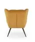 Fotel tapicerowany BYRON musztardowy na metalowych nogach I sklep meblowy MIRAT.