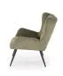 Fotel tapicerowany BYRON oliwkowy loftowy I sklep meblowy MIRAT.