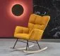 Fotel bujany VASCO musztardowy tapicerowany I sklep meblowy MIRAT.