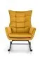 Fotel bujany BAZALTO VELVET musztardowy na drewnianych płozach I sklep meblowy MIRAT.