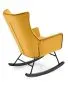 Fotel bujany BAZALTO VELVET musztardowy na drewnianych płozach I sklep meblowy MIRAT.