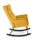 Fotel bujany BAZALTO VELVET musztardowy na drewnianych płozach I sklep meblowy MIRAT.