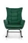 Fotel bujany BAZALTO VELVET zielony z podłokietnikami I sklep meblowy MIRAT.