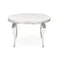 Stół okrągły REGINALD 120x120 biały marmur/srebrny gięte nogi I sklep meblowy MIRAT. styl GLAMOUR