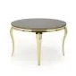 Stół okrągły REGINALD 2 120x120 czarny/złoty w stylu ludwikowskim I sklep meblowy MIRAT. styl GLAMOUR