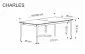 Stół rozkładany CHARLES 180(260)x90 szary marmur/czarny 10-osobowy I sklep meblowy MIRAT. styl LOFT