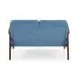 Sofa MILANO 2S niebieska/orzech dwuosobowa PRL I sklep meblowy MIRAT. styl SKANDYNAWSKI, VINTAGE