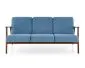 Sofa MILANO 3S niebieska/orzech trzyosobowa PRL I sklep meblowy MIRAT. styl SKANDYNAWSKI, VINTAGE