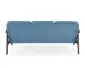 Sofa MILANO 3S niebieska/orzech trzyosobowa PRL I sklep meblowy MIRAT. styl SKANDYNAWSKI, VINTAGE