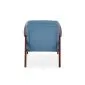 Fotel tapicerowany MILANO 1S niebieski/orzech I sklep meblowy MIRAT. styl SKANDYNAWSKI