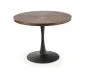 Stół CARMELO 100x100 orzech/czarny okrągły na jednej nodze firmy Halmar | MIRAT. styl LOFT